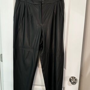 Express High Rise Ankle Faux Leather Black Pants